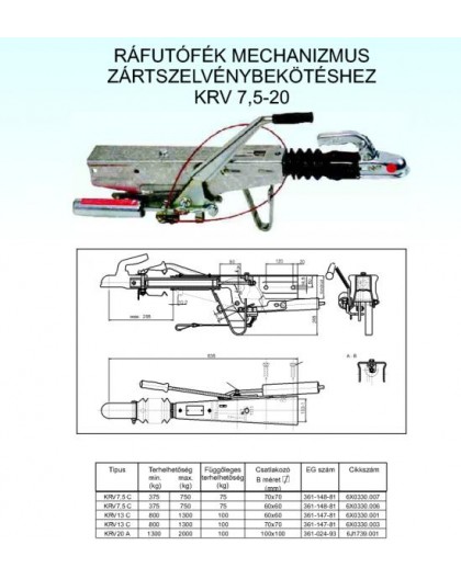 VONÓFEJ KRV 20 100x100 + LBTARTÓ
